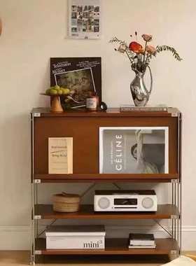 落地置物收纳柜中古风家具扫地机器人置物架客厅矮柜杂志柜陈列柜