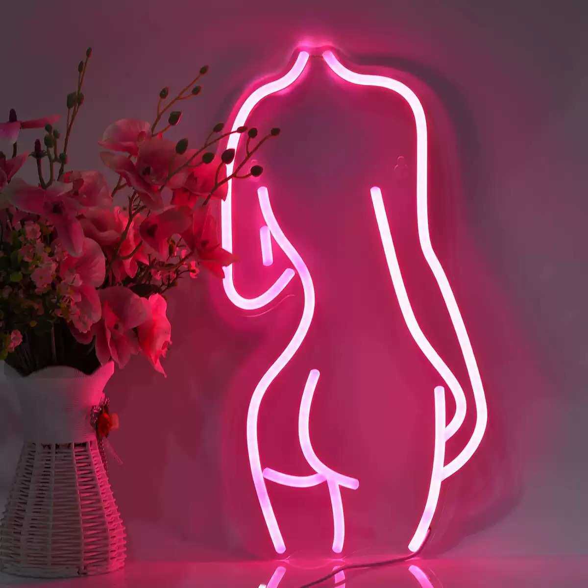 跨境led酒吧装饰霓虹灯美女造型灯氛围网红灯饰派对氛围灯灯