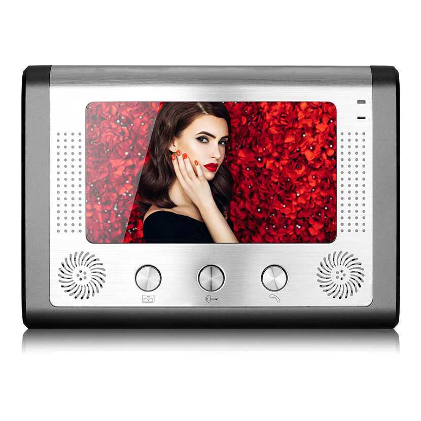 山一视达7寸有线可视门铃家用对讲室外机角度可调1000线智能红外