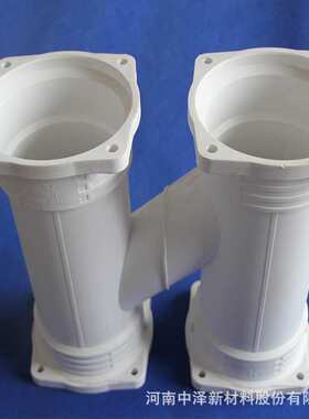 黑龙江【中泽】三通弯头 dn75FRPP法兰连接白色静音管厂家