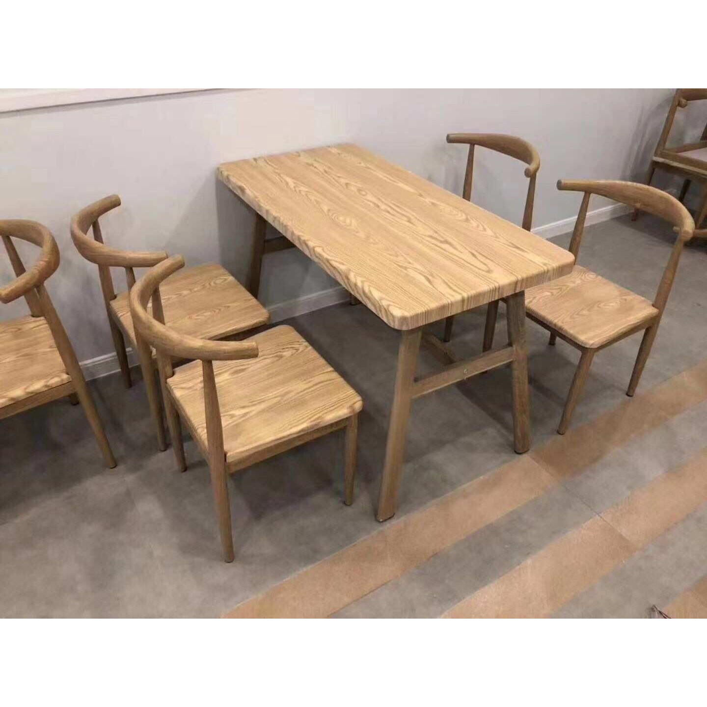 家用出租房用北欧餐桌椅组合4人6人小户型长方形洽谈桌合肥家具