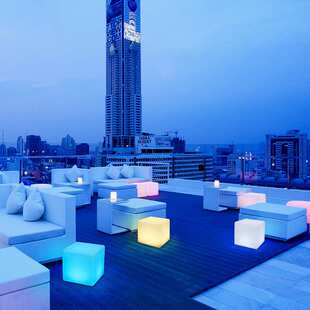 LED发光立方体凳子户外活动方凳酒吧吧台座椅展会休闲组合发光椅