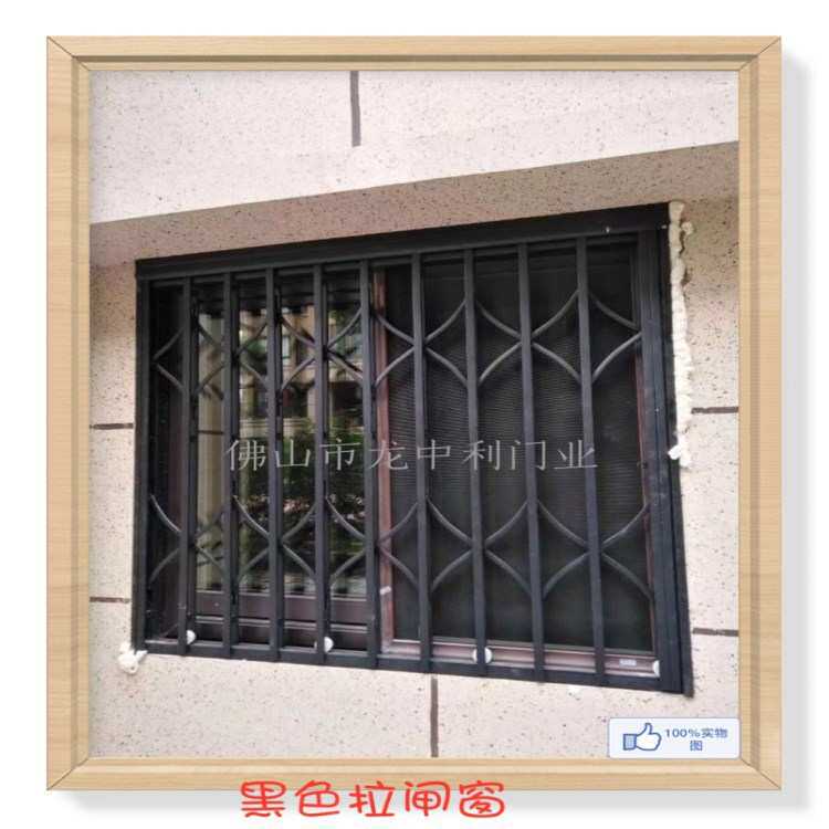 黑色不锈钢拉闸门楼梯口拉闸门不锈钢推拉门厂家用阳台彩色拉闸门