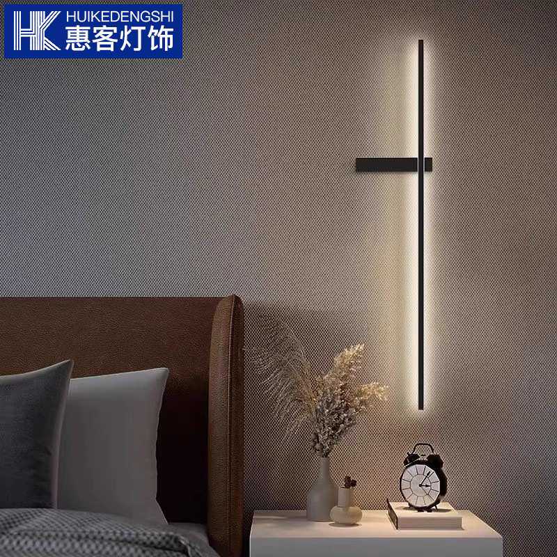 LED室内简约现代壁灯创意格栅线条灯轮廓灯极简过道灯简奢背景灯