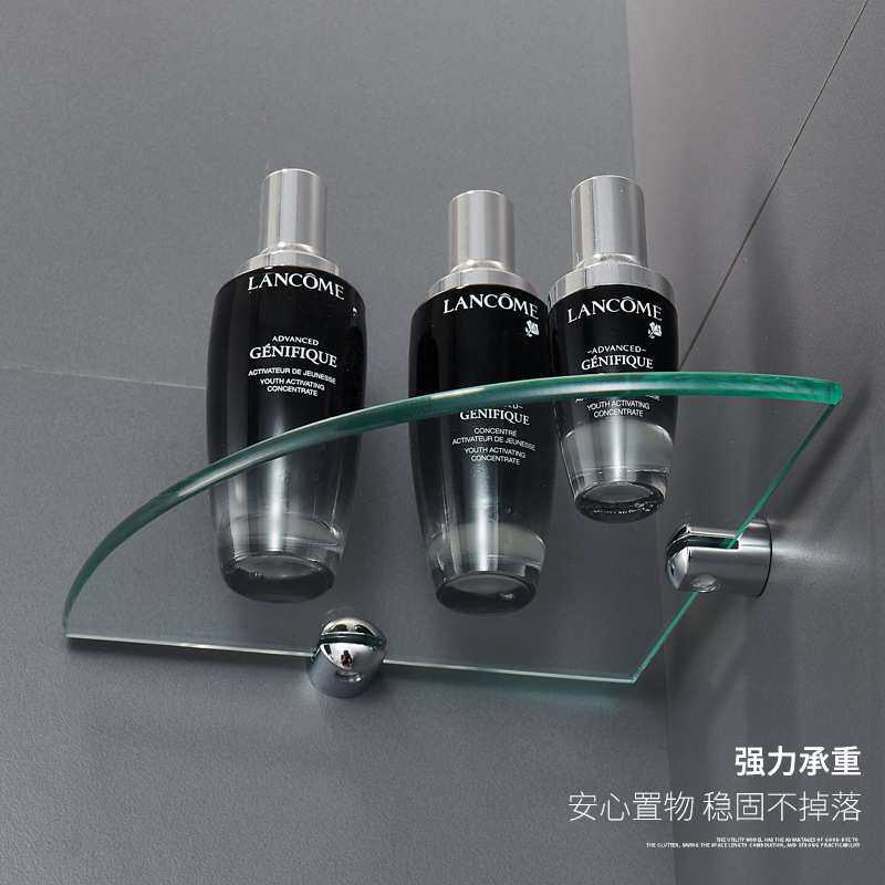 铜镀铬玻璃角架卫生间转角置物架卧室现代简约主卧梳妆镜前化妆台