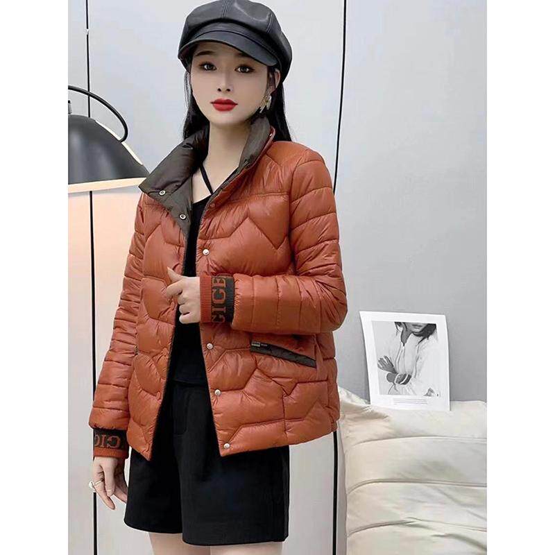 2024秋冬新款纯色轻薄款羽绒服女士短款立领简约轻便外套爆款潮