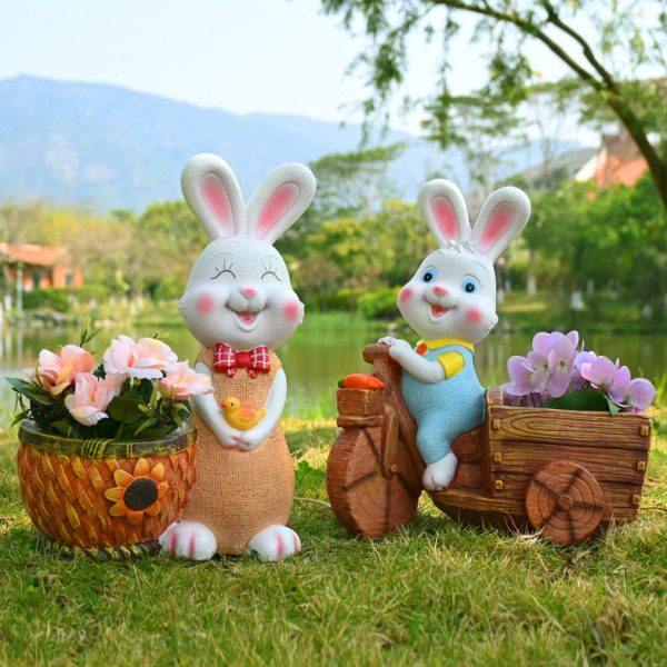 户外花园卡通雕塑兔子动物花缸花盆庭院装饰摆件阳台院子造景布置,家居饰品,户外/庭院摆件,淘宝优惠券,粉丝福利购,淘宝优惠卷