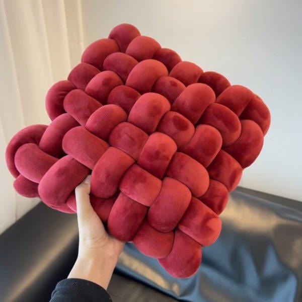 新年丝绒红抱枕客厅沙发编织靠垫春节氛围感装饰2025蛇年蒲团坐垫,居家布艺,蒲团,淘宝优惠券,粉丝福利购,淘宝优惠卷