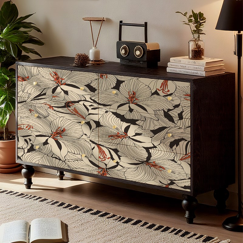 法式中古风客厅六斗柜家用卧室床尾柜收纳置物柜实木W靠墙装饰斗