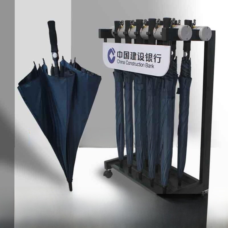 商用雨伞架酒店大堂银行带锁带伞家F用定制便民铁艺雨伞收纳架子