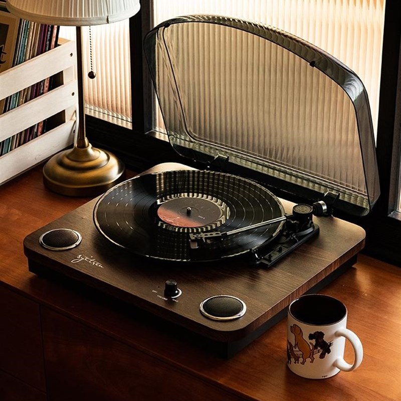 赛塔林TAMMI 黑胶唱片机复古留声D机台式胶片音响摆件木质蓝牙送