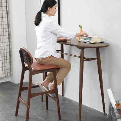 实木吧台桌家用家庭靠窗现代吧台隔断柜厨房餐桌一体北欧高脚桌椅