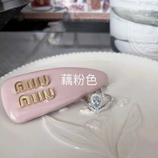 缪丝绒镶钻发夹面包夹2023年新款发饰复古轻奢弹簧夹边夹刘海