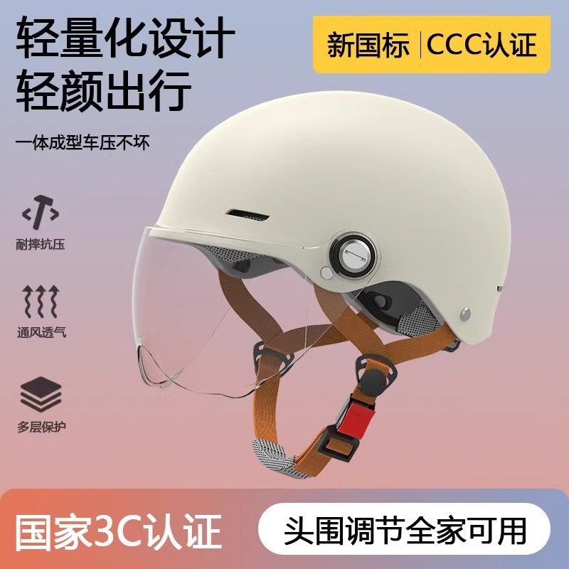 德国电动摩托车头盔夏季骑行防护专用安全帽男女四季通用防风半盔