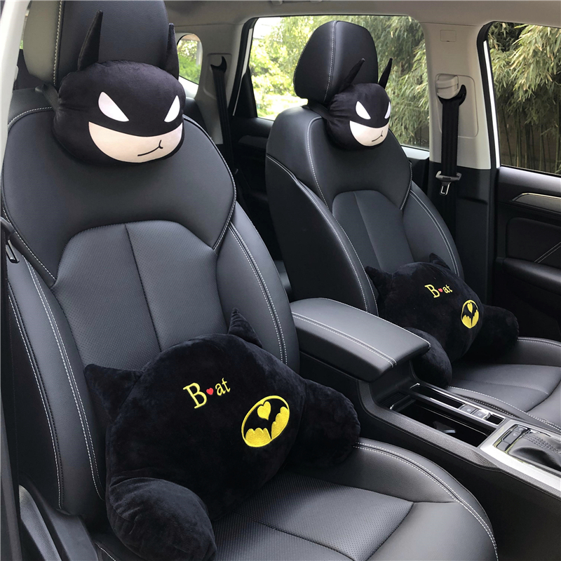 汽车头枕卡通熊本k汽车头枕护颈枕汽车用品靠枕腰枕腰靠安全带套