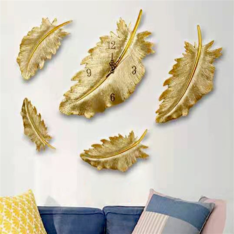欧式树脂墙面壁饰装饰品羽毛背景墙轻奢H挂件壁挂手工家用创意时