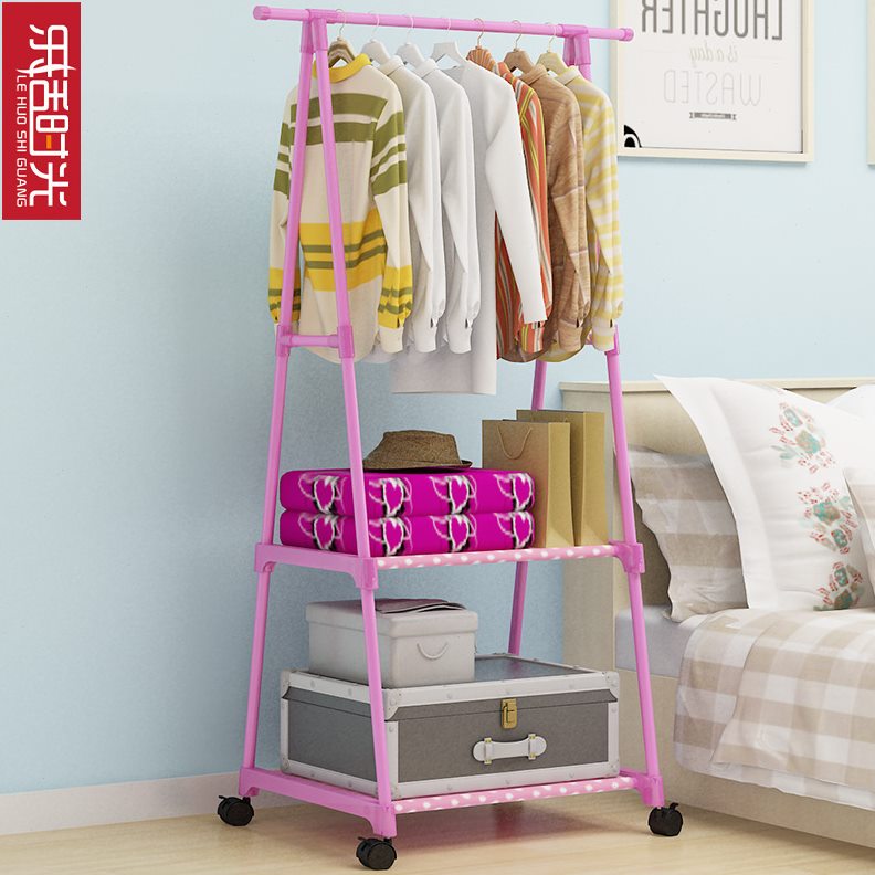 东南亚热销简易衣帽架移动挂衣架多功能置物架收纳架宿舍晾衣架