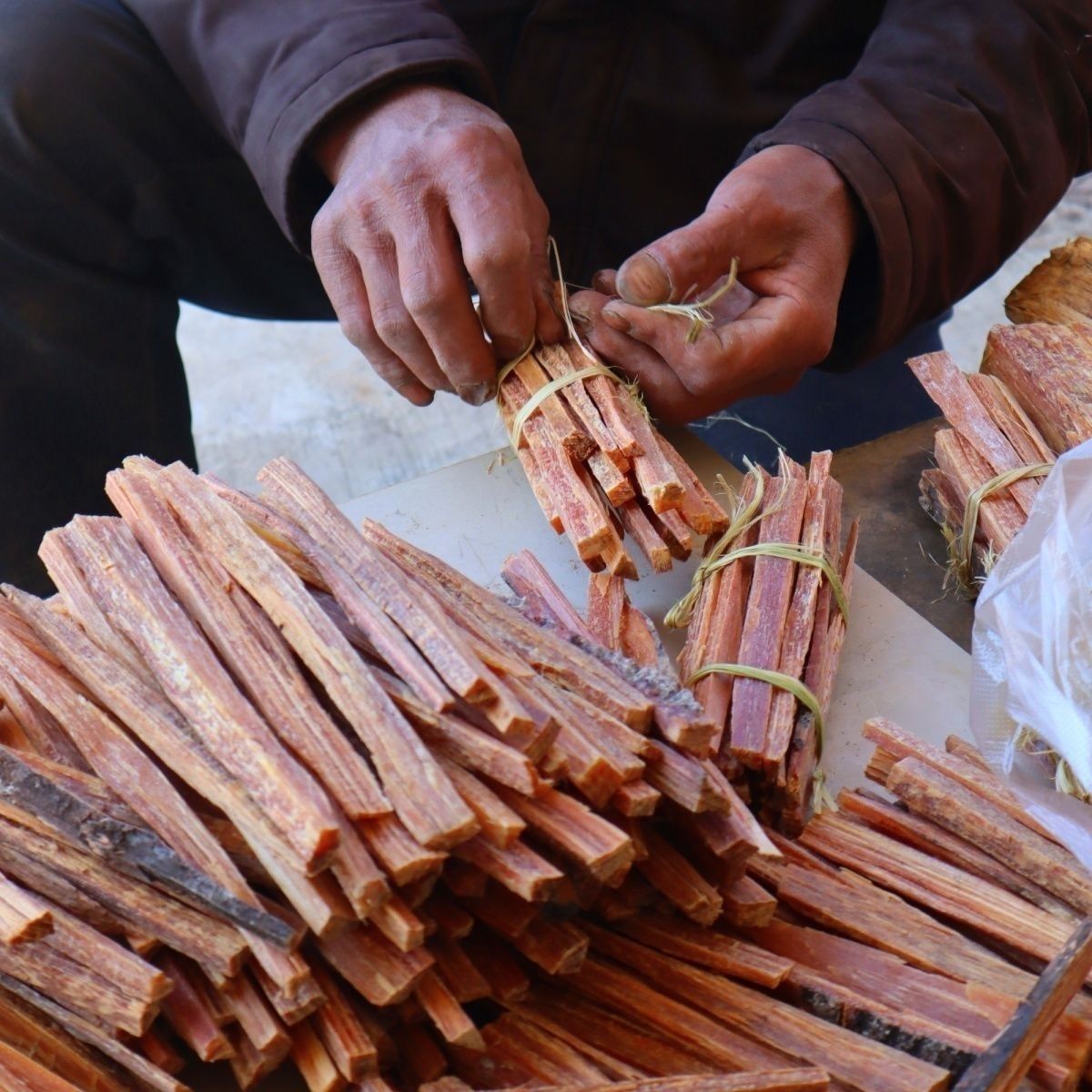 松明子引火条烧烤原生火木柴点燃户外快速神器琥珀木点火野外家用