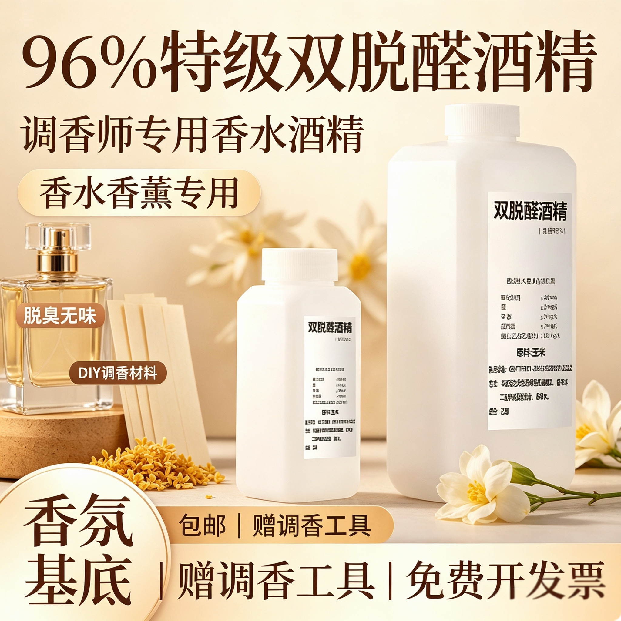 双脱醛酒精食品级高级香水溶剂