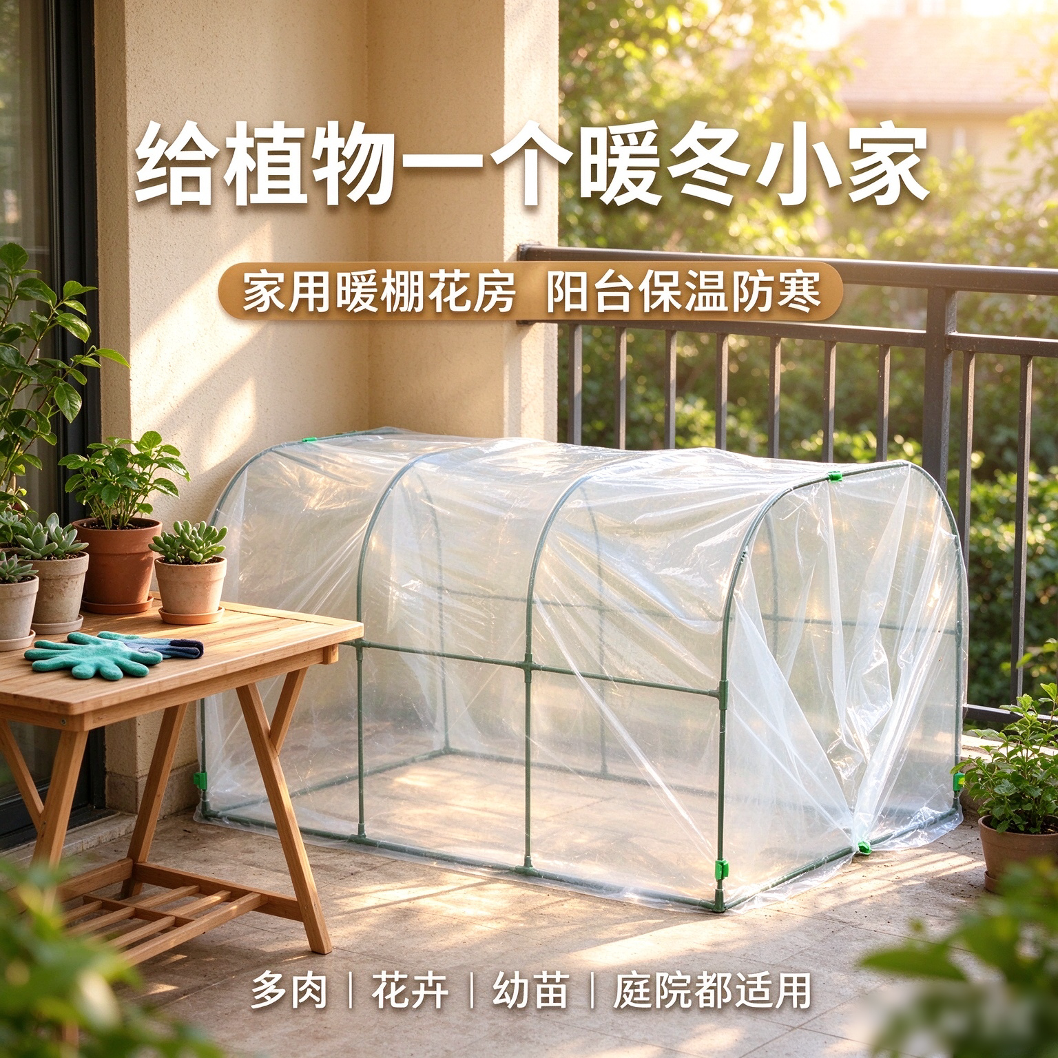 家用蔬菜花卉小型棚温室过冬防寒