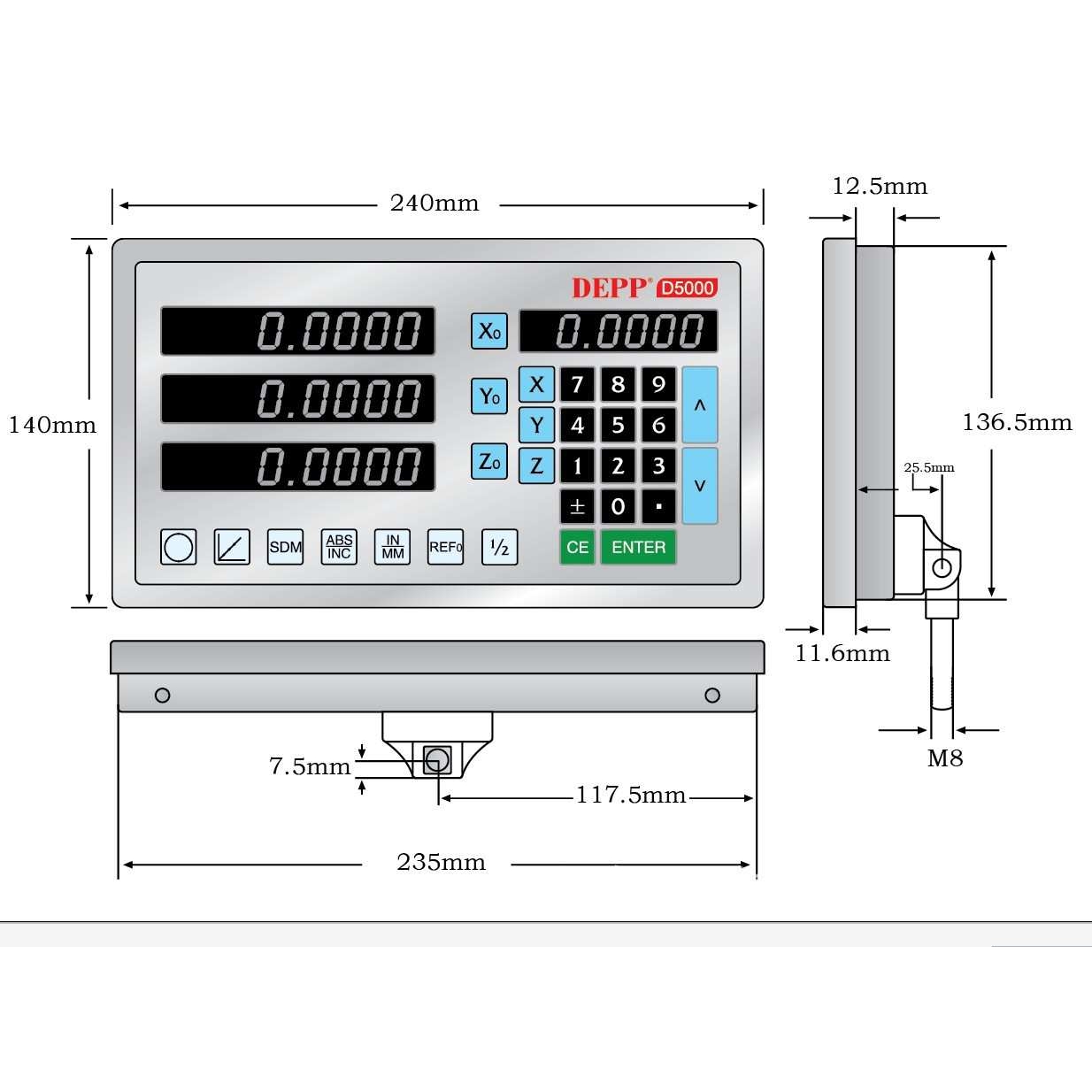 DEPP德普 D5000球栅数显表  NEWALL 数显表DP700