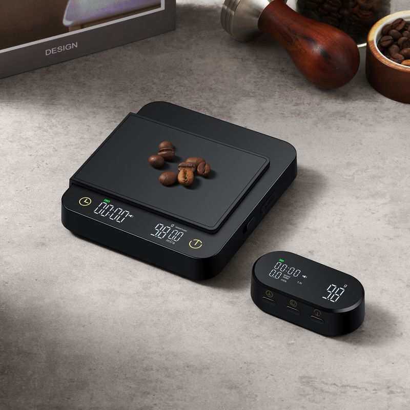 手冲咖啡电子秤 0.1g精度带计时器 双屏显示粉水比 便携 意式