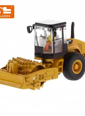 适用1:87卡特CP56大脚鼓振动压路机合金工程车模型85247