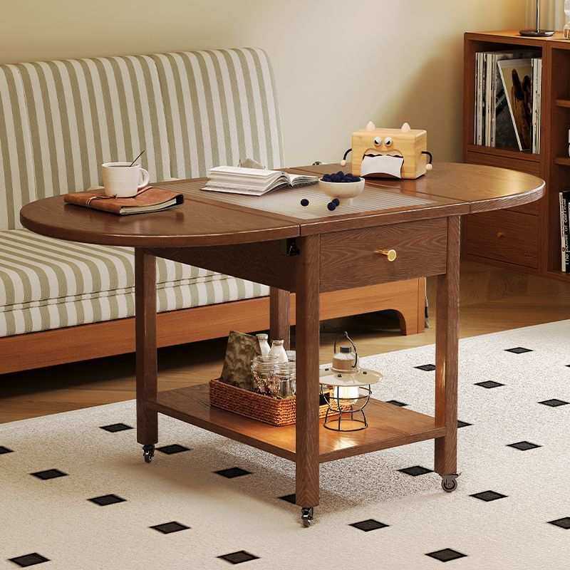 实木茶几可移动小推车沙发边柜家用角几小户型折叠边桌客厅边几