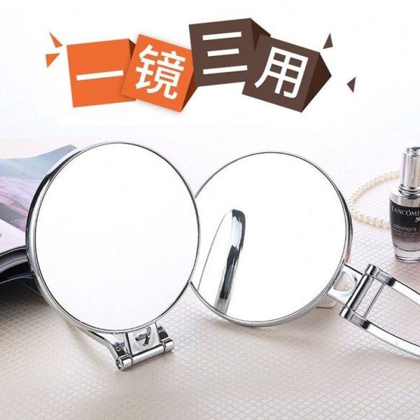 台式化妆镜子 双面手柄镜 便携折叠壁挂镜 浴室镜 多功能美容镜