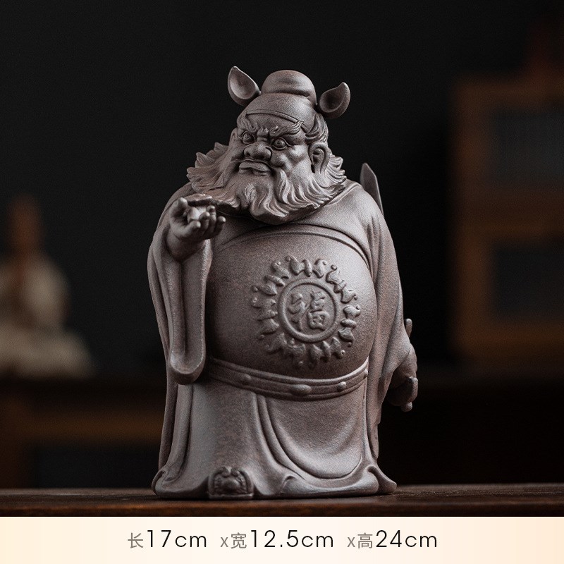 钟馗天师a摆件大号家用客厅玄关办公室桌面装饰禅意陶瓷人物工艺
