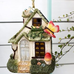 创意户外太阳能灯花园别墅阳台露台布置装饰庭院景观小房子摆件