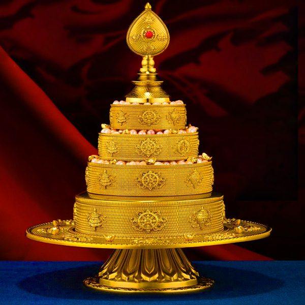 八吉祥曼茶罗修盘10cm含托盘一套纯铜曼扎盘