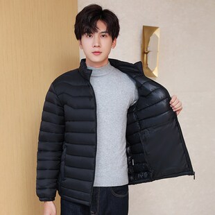 男式新款轻薄款羽绒棉棉服男式立领冬装外套加大码男装棉衣厚外套
