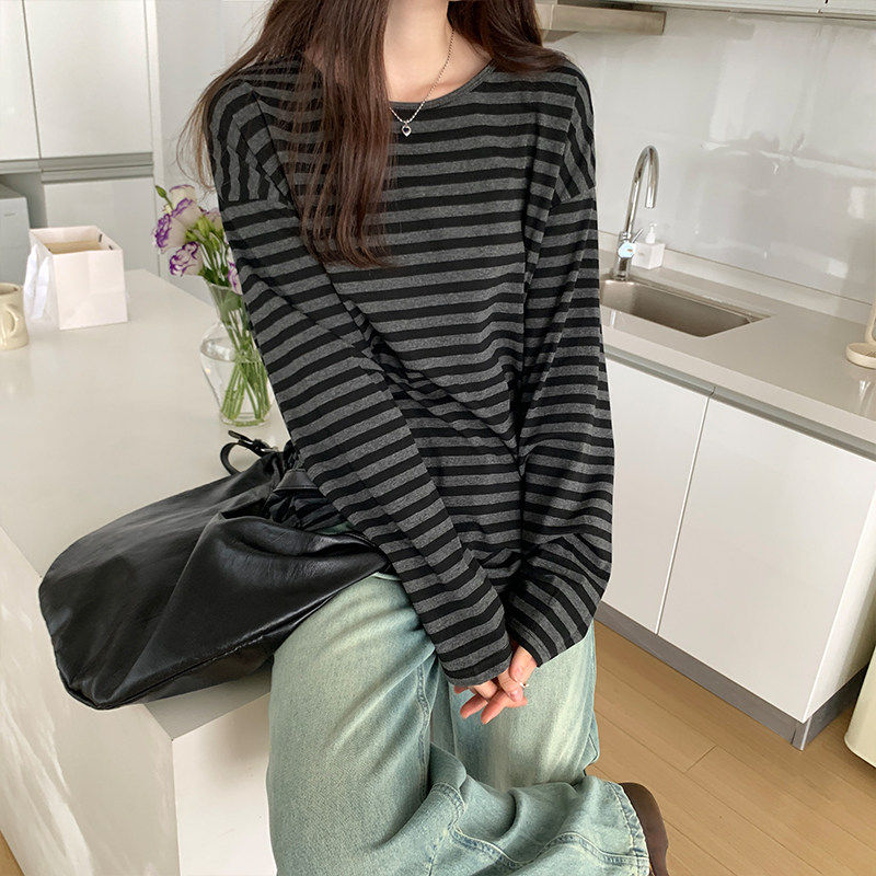 条纹长袖T恤女春秋2026新