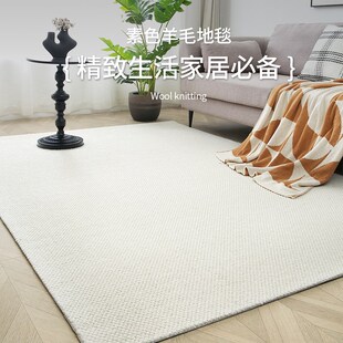 轻奢高级羊毛地毯客厅素色沙发茶几毯室内奶油风满铺地垫大宅标配