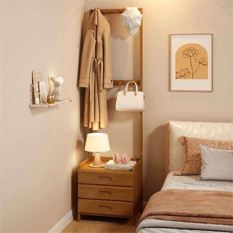 床头柜挂衣架一体转角衣帽架落地卧室家用床边放衣服神器置物架子,住宅家具,衣帽架,淘宝优惠券,粉丝福利购,淘宝优惠卷