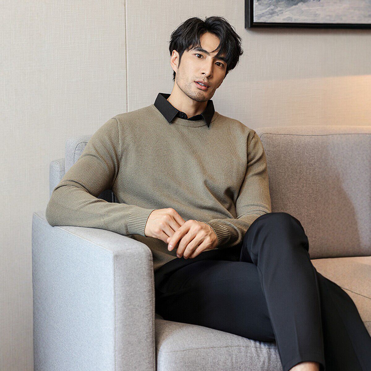 轻熟男士商务绅士衬衫领