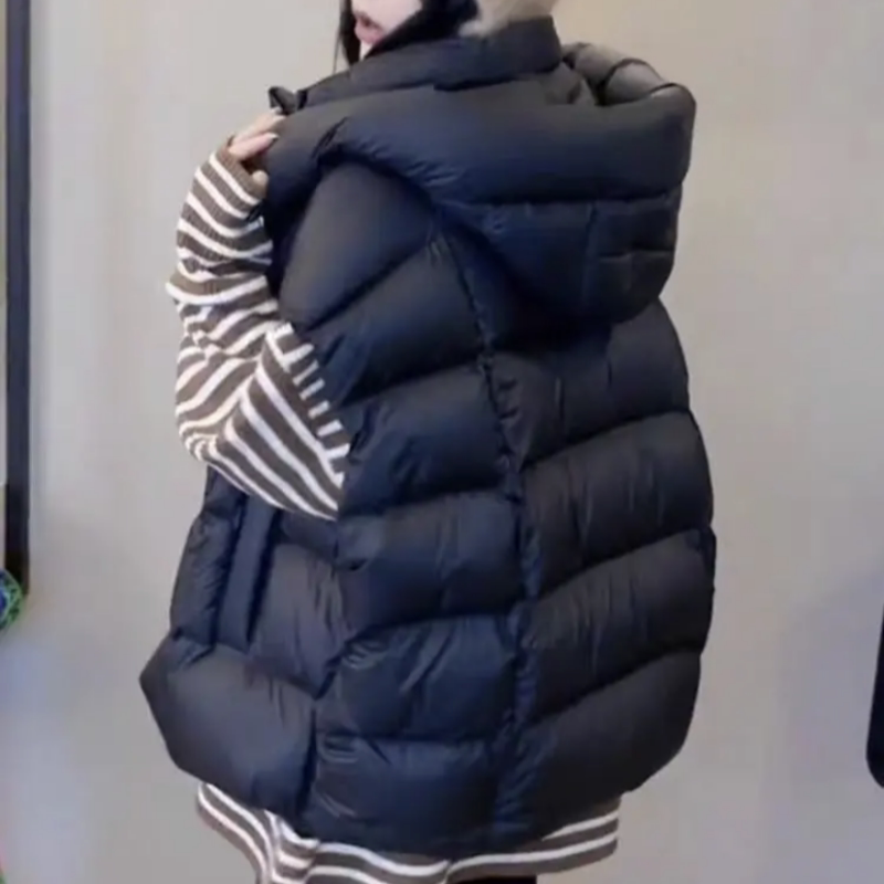 连帽羽绒马甲背心女款外