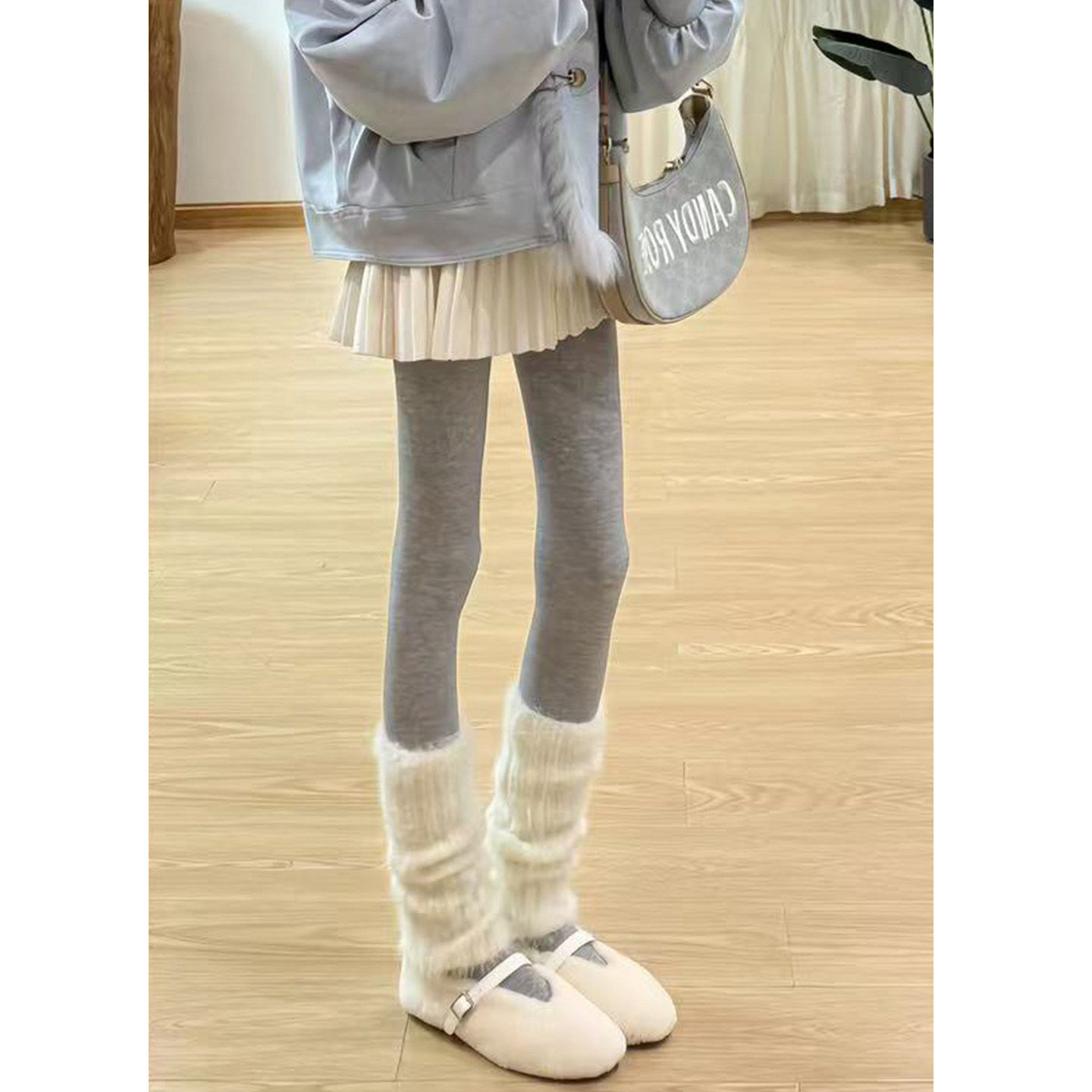毛呢白色半身裙女2026新