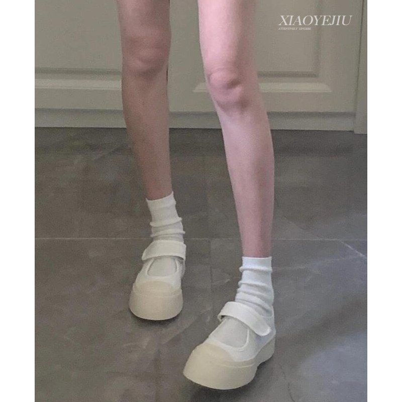 赵露思同款女鞋白色厚底