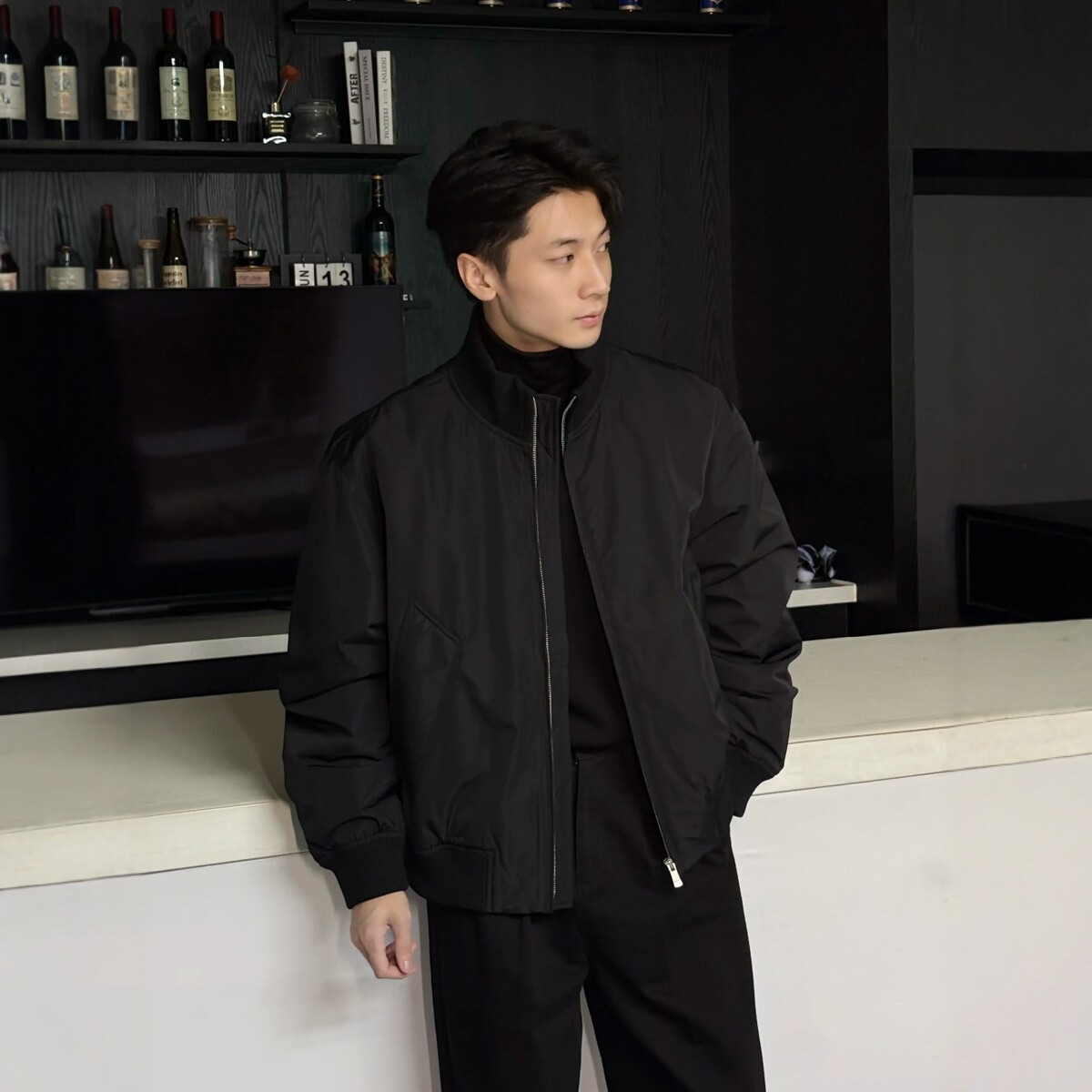 青年男士韩版立领休闲风