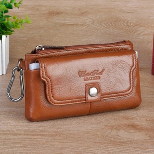 挂腰皮套6.3 6.5寸手机包穿皮带腰包牛皮超薄横款 男士 真皮5.5寸6