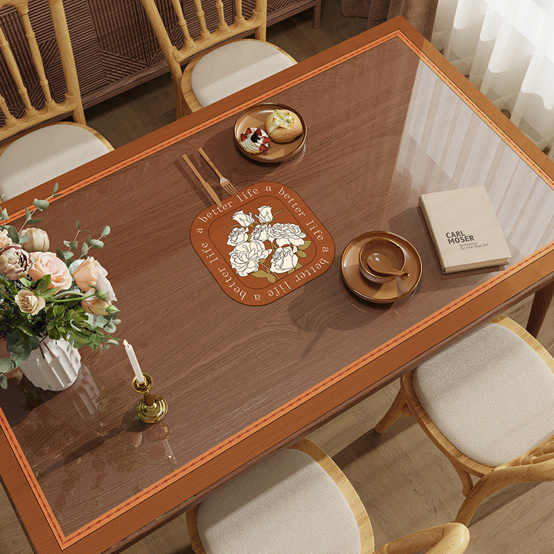 【加厚】美式透明软玻璃茶几桌垫防水防油防烫免洗桌布pvc电视柜