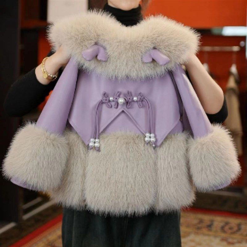 女童皮草外套冬季新款儿童紫色冬装网红小女孩加绒加厚拜年服棉衣,童装/婴儿装/亲子装,皮草/仿皮草,淘宝优惠券,粉丝福利购,淘宝优惠卷