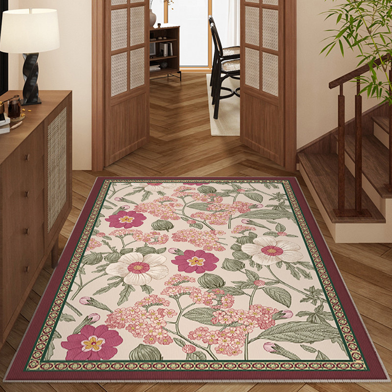 美式复古入户门地垫花朵家用脚垫门垫进门高级感门口竖版玄关地毯,居家布艺,入户地垫,淘宝优惠券,粉丝福利购,淘宝优惠卷