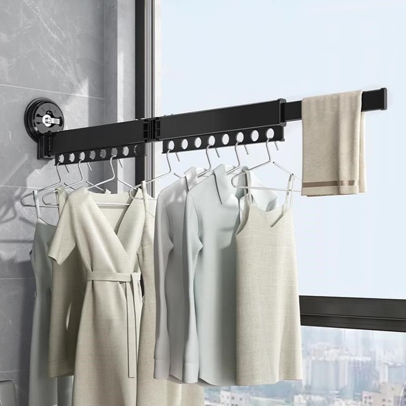 吸盘晾衣架折叠无家用阳台玻杆璃免孔打隐形拆卸痕款伸缩晾衣神器,收纳整理,置地/升降晾晒衣架,淘宝优惠券,粉丝福利购,淘宝优惠卷