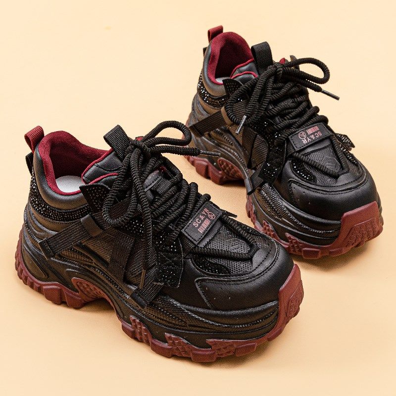 增高厚底老爹鞋女2024新款鞋子女秋冬加绒百搭水钻爆款休闲运动鞋,女鞋,老爹鞋,淘宝优惠券,粉丝福利购,淘宝优惠卷