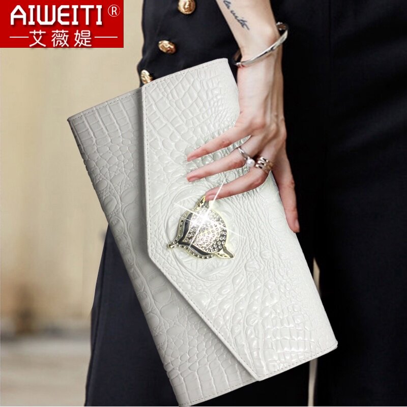 女士真皮手拿包女包2021新款夏季时尚气质晚宴手包手抓斜挎小包包