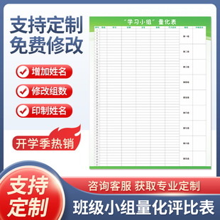 班级小组量化评比表中学初中学个人学生积分表考核栏文化布置墙贴