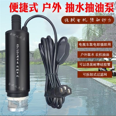 直流潜水泵浇菜48V60V电动车抽水机水泵12NV抽油泵家用灌溉泵浇花
